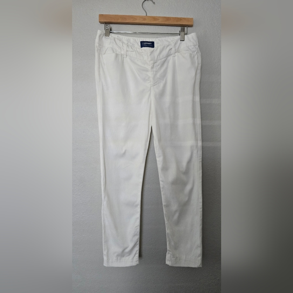 Old Navy Pixie Mid-Rise Optic White Pants Women's Size 6